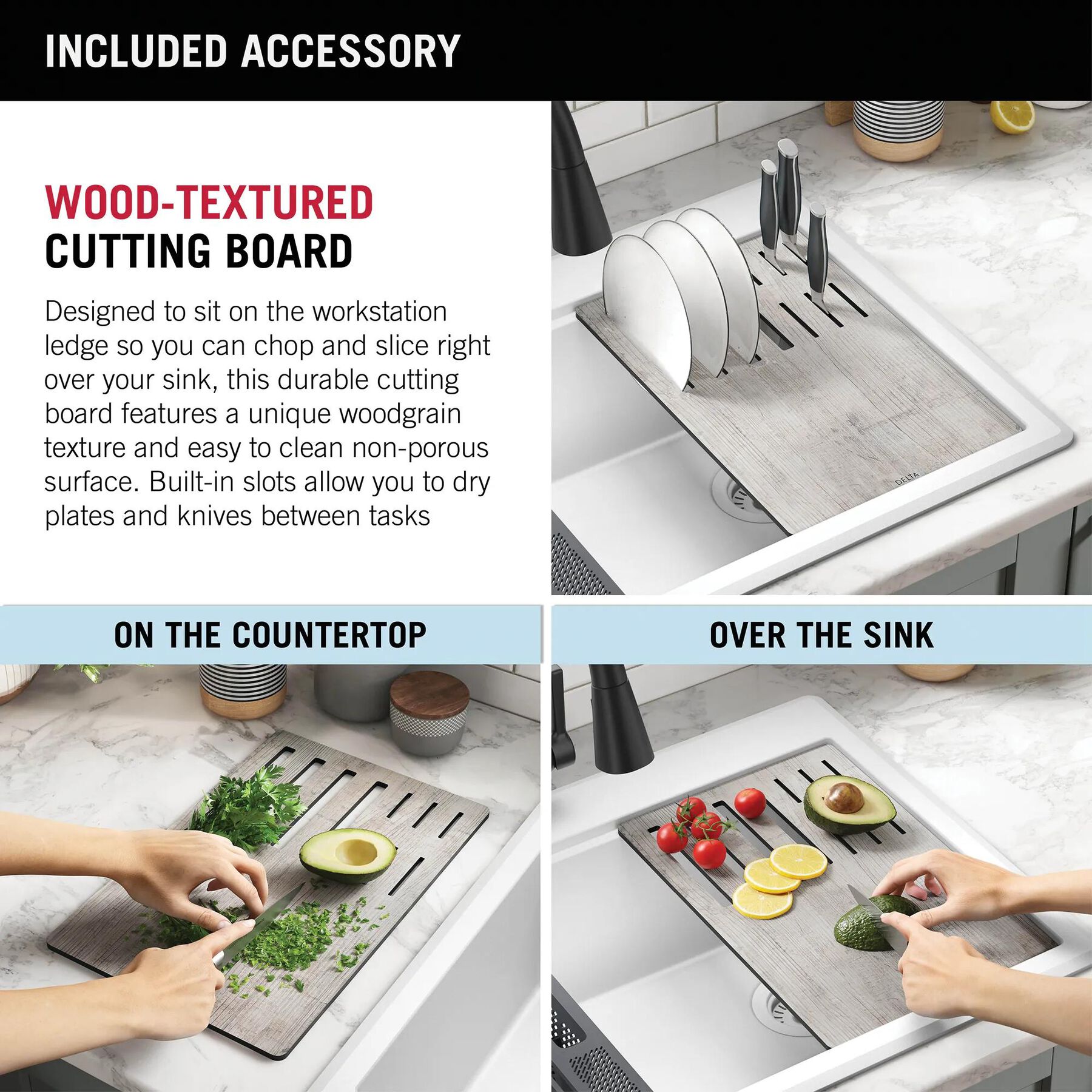 33&rdquo;&nbsp;Granite Composite&nbsp;Workstation Kitchen Sink&nbsp;Drop-In&nbsp;Top Mount Single Bowl with&nbsp;WorkFlow&trade; Ledge and Accessories